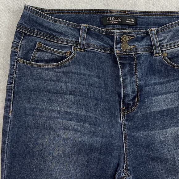 Ci Sono Jeans Womens Size 11 W30 Blue Skinny Stretch Mid Rise Dark Wash Denim - Picture 11 of 15